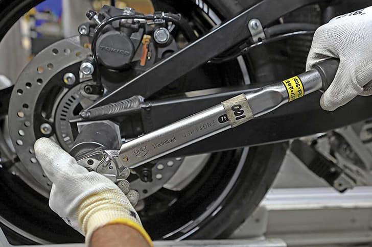 Unlike in Japan, the assembly line is completely manual.