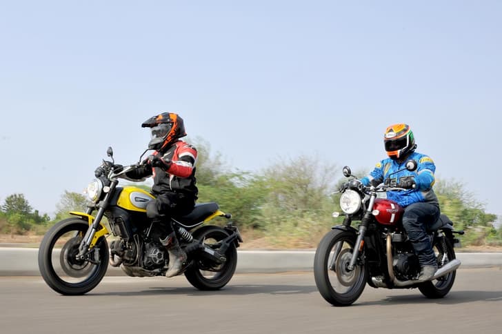 The Street Twin is supposed to be a standard, road-going motorcycle while the Scrambler feels like it was designed to handle a multitude of surfaces.