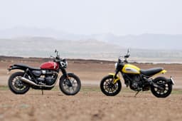 Both bikes are modern interpretations of designs from the early 1960s and represent a distinct shift away from the highly specialised motorcycles that you see today.