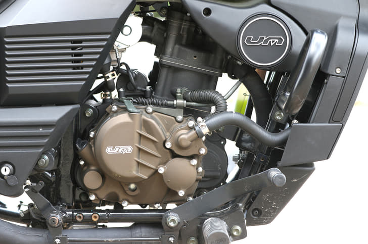 Smart matt finish for the engine crank case has an air of quality about it.