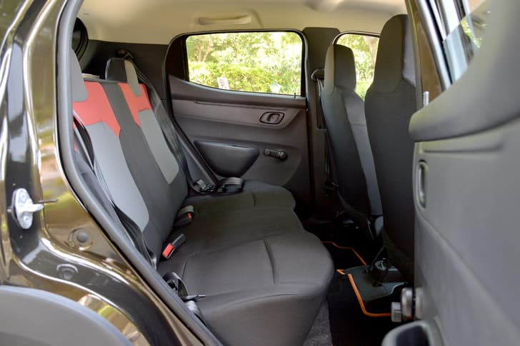 There’s reasonable room in the back for two average-sized adults.