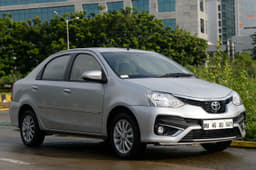 The recent facelift has made the Etios look sportier. It gets a new V-shaped grille and a new bumper with a larger air dam and prominent fog lamp housings.