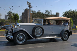 The Mercedes-Benz W08 Nurburg leads the rally and turns heads along the way.