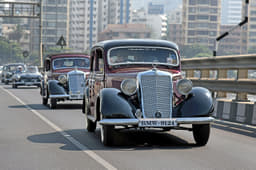 Shamoon Karachiwala’s 1937 Mercedes-Benz W136 V170 on the Bandra-Worli Sea Link.