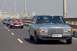 One of the many excellent examples of Mercedes-Benz W123s in the rally. 
