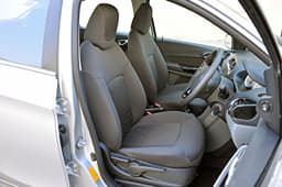 Front seats are large and supportive but cushioning is on the softer side.