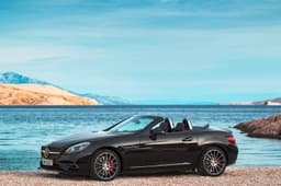 The SLC 43 is one of the few performance drop-tops in India, priced at Rs 79.42 lakh.