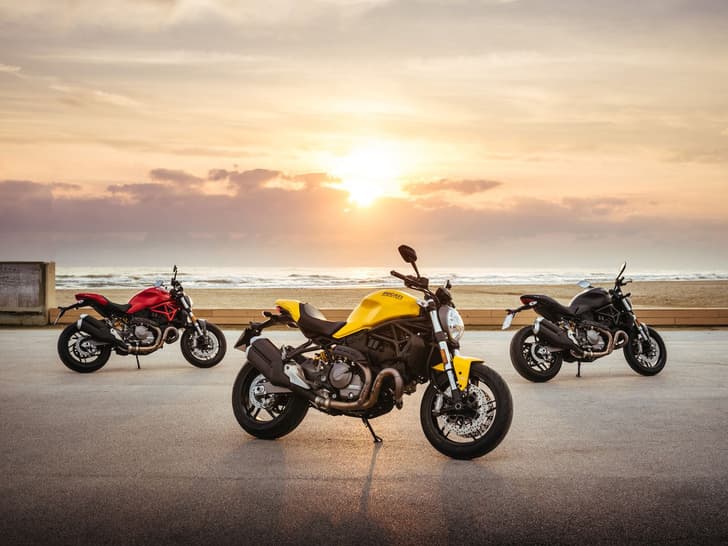 Three colors on offer on the Ducati Monster 821.