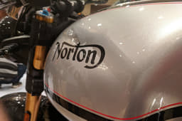 Norton logo closeup on the Norton Commando 961 Sport.