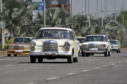 Deepak Velankar's W110 Fintail was driven to and fro from Pune for the rally.