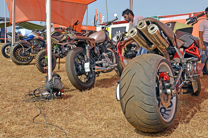More custom bikes on display.