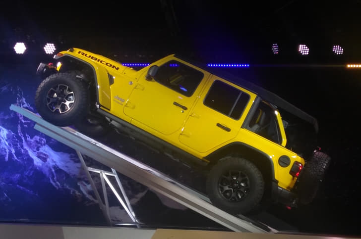 Jeep's Wrangler showcasing its climbing skills.