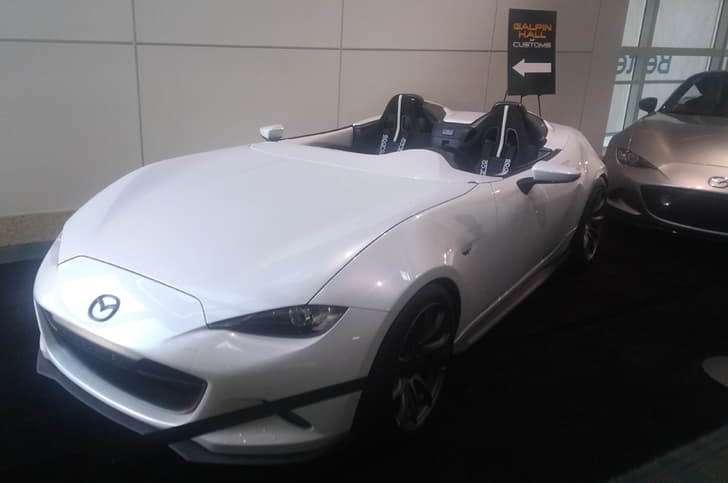 Mazda MX-5 with Spider inspired design and no windscreen.