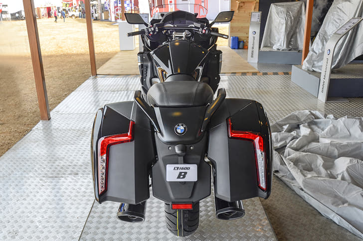 BMW K1600B rear view.