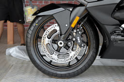 BMW K1600B front wheel and brakes.