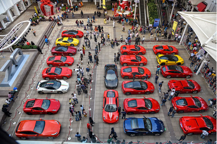 Ferrari 70th anniversary drive in Mumbai image gallery