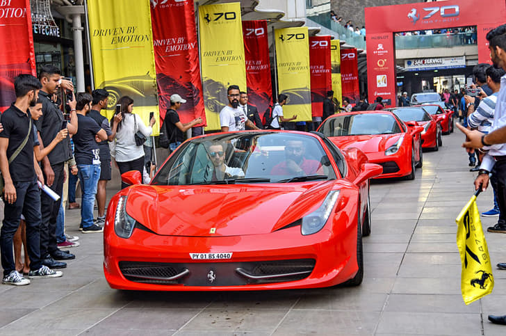 Ferrari 70th anniversary drive in Mumbai image gallery