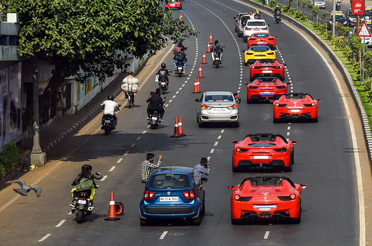 Ferrari 70th anniversary drive in Mumbai image gallery
