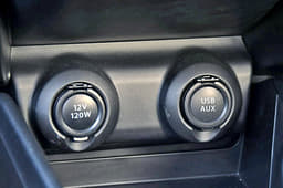 New Swift offers one 12V charging point. Sole USB port can also be used for charging mobile devices.  