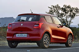 Rear styling is a departure from the older Swifts. Prominent lip on tail gate adds muscle to design. 
