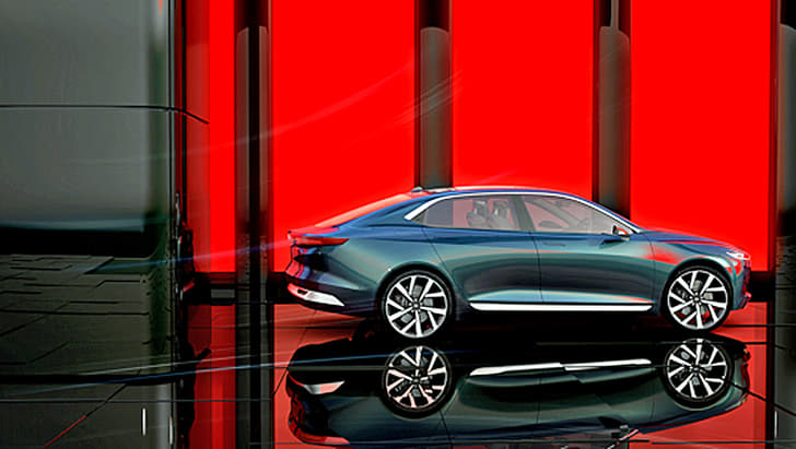 The shape is more fastback than traditional sedan.