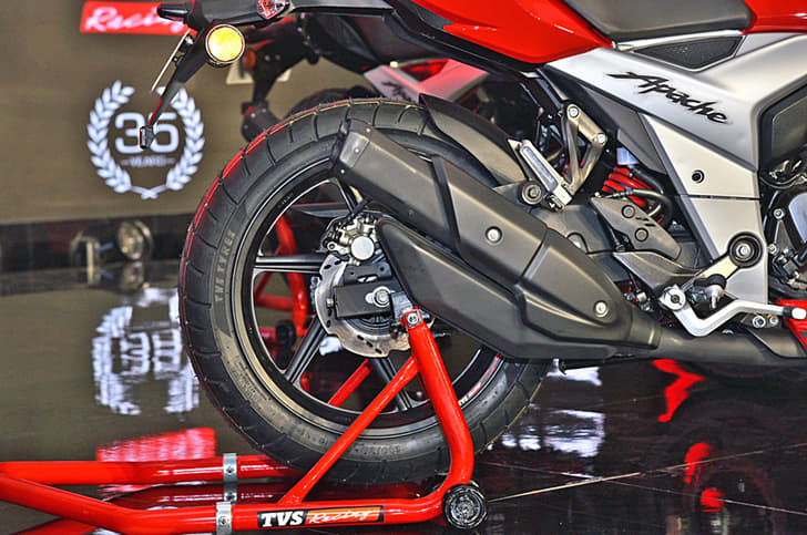 'Shotgun’ exhaust design borrowed from the RTR 200 4V.