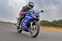 The Indian model gets a standard suspension fork.