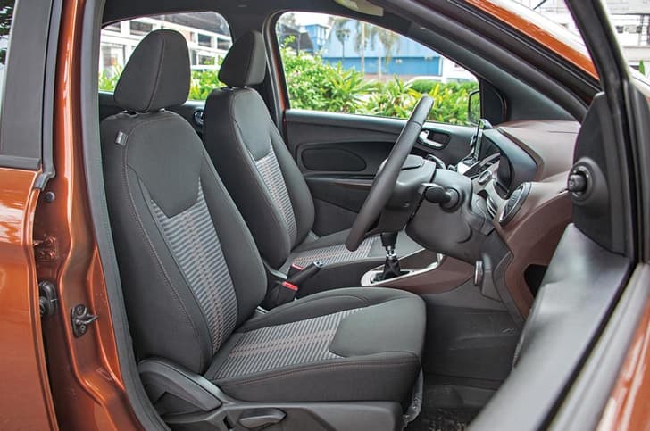 Large front seats more supportive than they look.