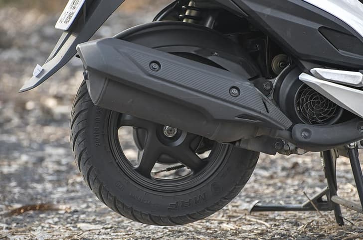 Grazia's exhaust looks - and sounds - conservative. 