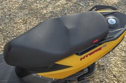 Soft seat on the Ntorq is roomy, well-finished.