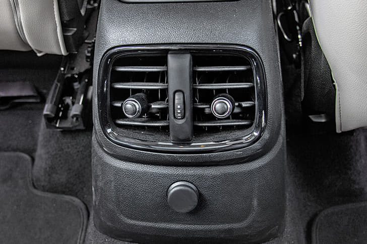Rear air con vents improve flow.