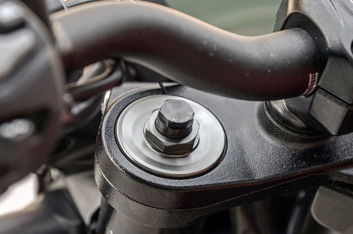 Suspension is preload adjustable at either end. 