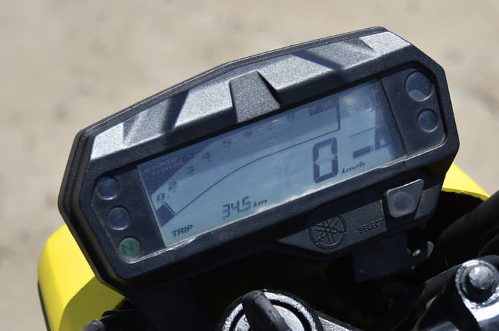 All-digital instrument console has been sourced from FZ-S Fi.