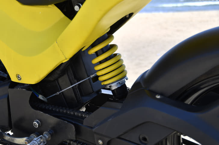 Monoshock suspension is same as the donor bike.