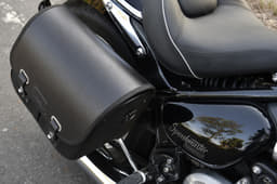 Pillion pegs hard to access due to accessory panniers.