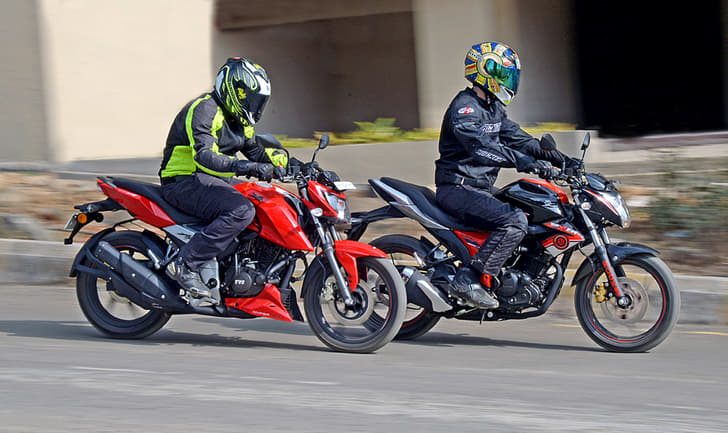 2018 TVS Apache RTR 160 4V vs Suzuki Gixxer SP image gallery