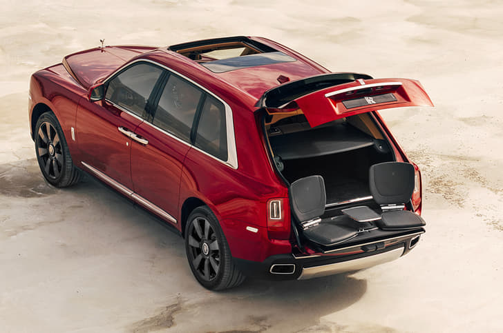 The Viewing Suite includes two leather seats and a picnic table that extend from the rear compartment of the Cullinan.