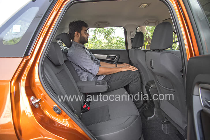 Rear seat back rest is slightly upright.