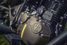 Engine case painted in the same shade as the body colour.