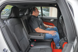 Rear seat is placed low and the window sills are high.