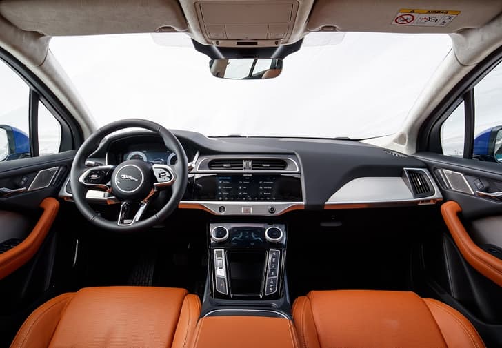 I-Pace's modern dash features dual-touchscreens.
