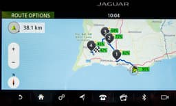 Map also displays charge prediction for entire route.