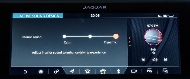 You can adjust cabin sound level. Dynamic makes motor 'rortier'.  