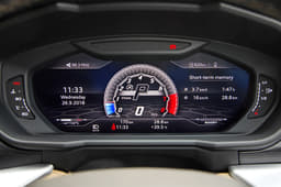 Digital instrument cluster displays all pertinent the info.