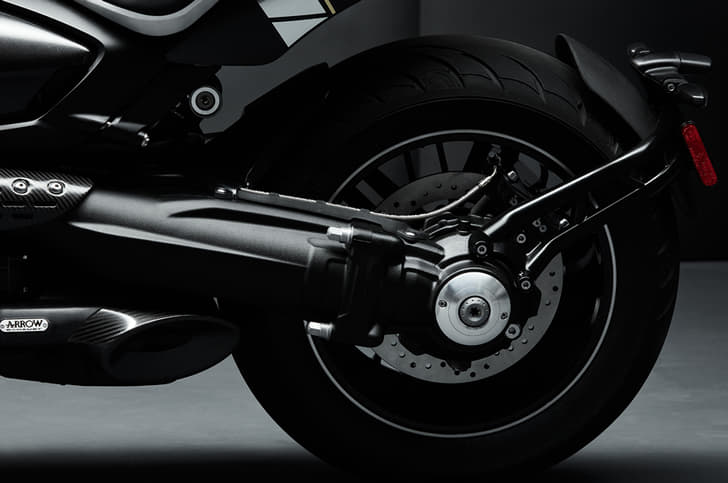 The Rocket III uses a shaft-drive instead of a chain/belt drive.