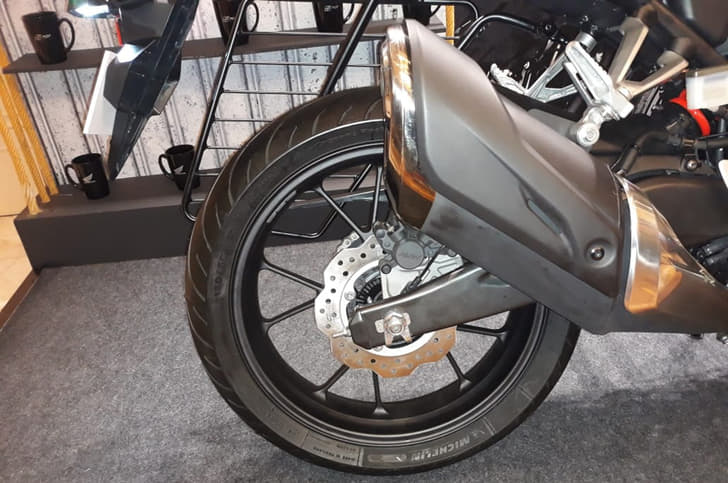 2019 Honda CB300R exhaust.