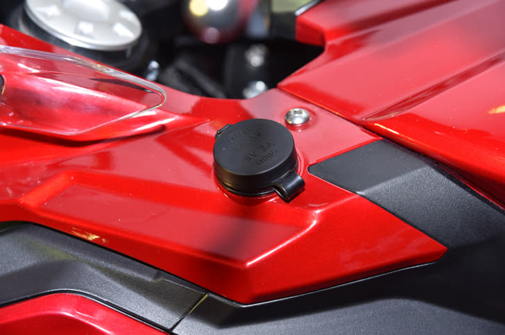 The 12V charging socket on the TRK is part of standard equipment.