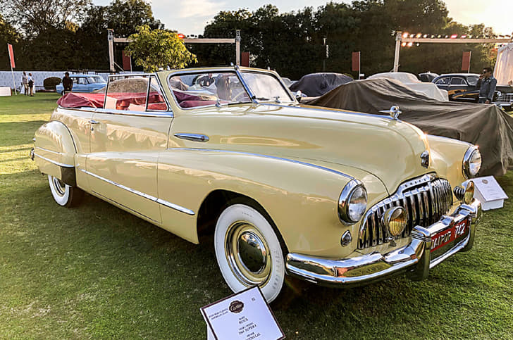 1947 Buick Super 8 Convertible owned by Dinesh Lal and once owned by Maharani Gayatri Devi of Jaipur.