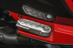 Footpegs have a textured finish.