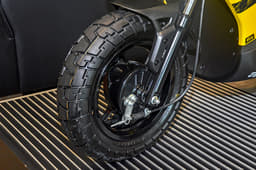 The Storm gets a drum brake at either end and chunky off-road tyres.